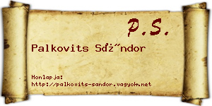 Palkovits Sándor névjegykártya