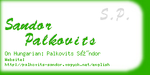 sandor palkovits business card